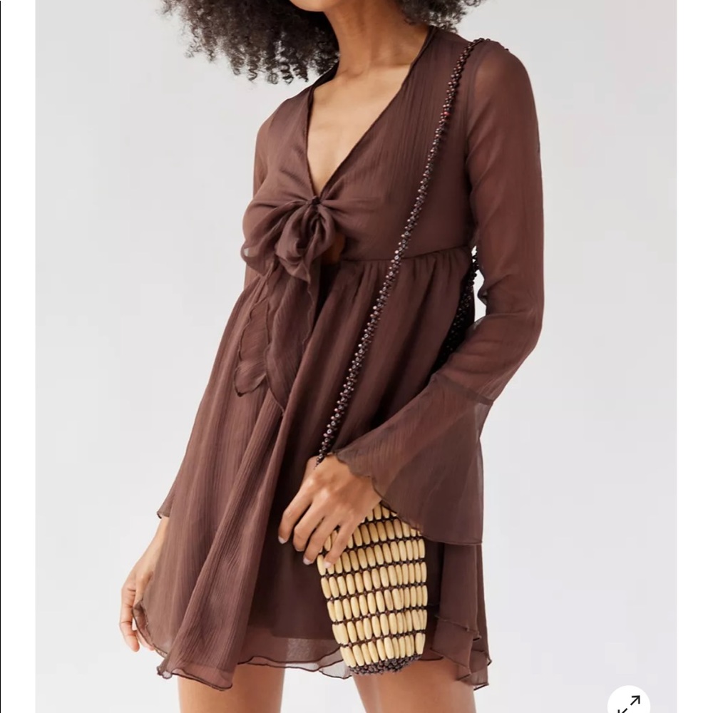 Urban Outfitters Kiki Tie Front Mini Dress